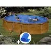 Kit Piscine Acier Aspect Bois Gré Sicilia Ovale 5,27 X 3,27 X 1,22 M + Bâche à Bulles