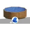 Kit Piscine Acier Aspect Bois Gré Sicilia Ronde 3,20 X 1,22 M + Bâche à Bulles