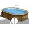 Kit Piscine Bois Gré Cannelle 5,35 X 3,35 X 1,17 M + Douche - Bois