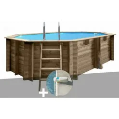 Kit Piscine Bois Gré Grenade 4,36 X 3,36 X 1,17 M + Douche - Bois