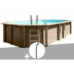 Kit Piscine Bois Gré Safran 6,20 X 3,95 X 1,36 M + Douche - Bois