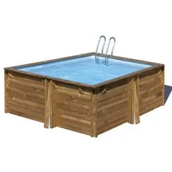Piscine Bois Carra 3,05 X 3,05 X 1,19 M - Gré - Bois -Grès Soldes 18524472 3