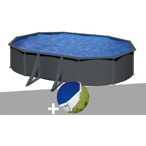 Kit Piscine Acier Gris Anthracite Gré Louko Ovale 5,27 X 3,27 X 1,22 M + Bâche à Bulles - Anthracite 1 Kit Piscine Acier Gris Anthracite Gré Louko Ovale 5,27 X 3,27 X 1,22 M + Bâche à Bulles - Anthracite