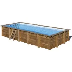 Gré Piscine Bois BRAGA 8,15m X 4,20m X H: 1,46m -Grès Soldes 50752834 3