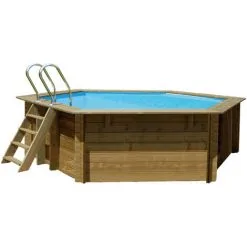 Piscine Bois Vanille Ø 4,00 X 1,19 M - Gré - Bois -Grès Soldes 52475265 3