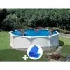 Kit Piscine Acier Blanc Gré Atlantis Ronde 3,70 X 1,32 M + Bâche à Bulles - Blanc