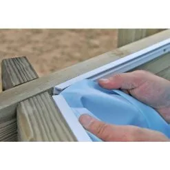 Gré Liner Uni Bleu Pour Piscine Bois Ovale VERMELA De Dimensions 6,72 X 4,72m