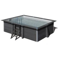 Piscine Composite Avant-Garde Rectangulaire 4,66 X 3,26 X 1,24 M - Gré - Bois