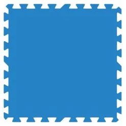 Lot De 9 Dalles De Protection De Sol Pour Piscine 50 X 50 Cm Bleues épaisseur 4,5 Mm - Gré - Bleu